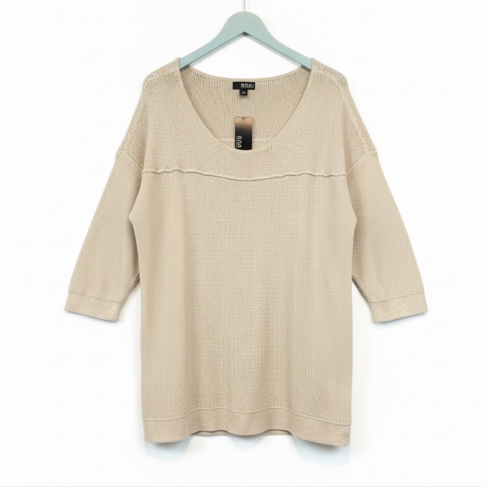 a.n.a Woman Light Tan Knit Sweater Women's Size 1X - NEW!